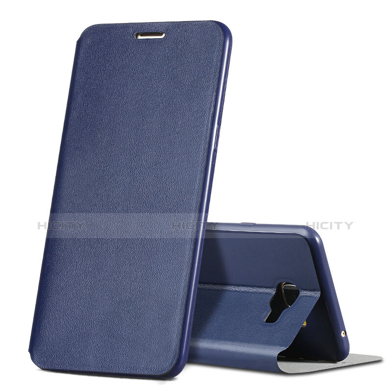 Custodia Portafoglio In Pelle con Supporto per Samsung Galaxy C5 SM-C5000 Blu