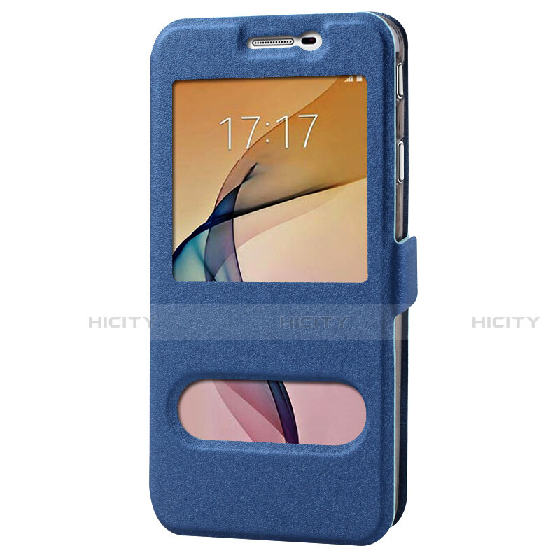 Custodia Portafoglio In Pelle con Supporto per Samsung Galaxy J7 Prime Blu