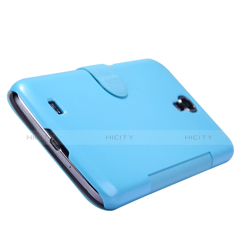 Custodia Portafoglio In Pelle con Supporto per Samsung Galaxy Mega 6.3 i9200 i9205 Blu