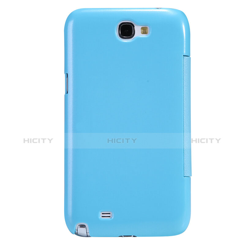 Custodia Portafoglio In Pelle con Supporto per Samsung Galaxy Note 2 N7100 N7105 Cielo Blu