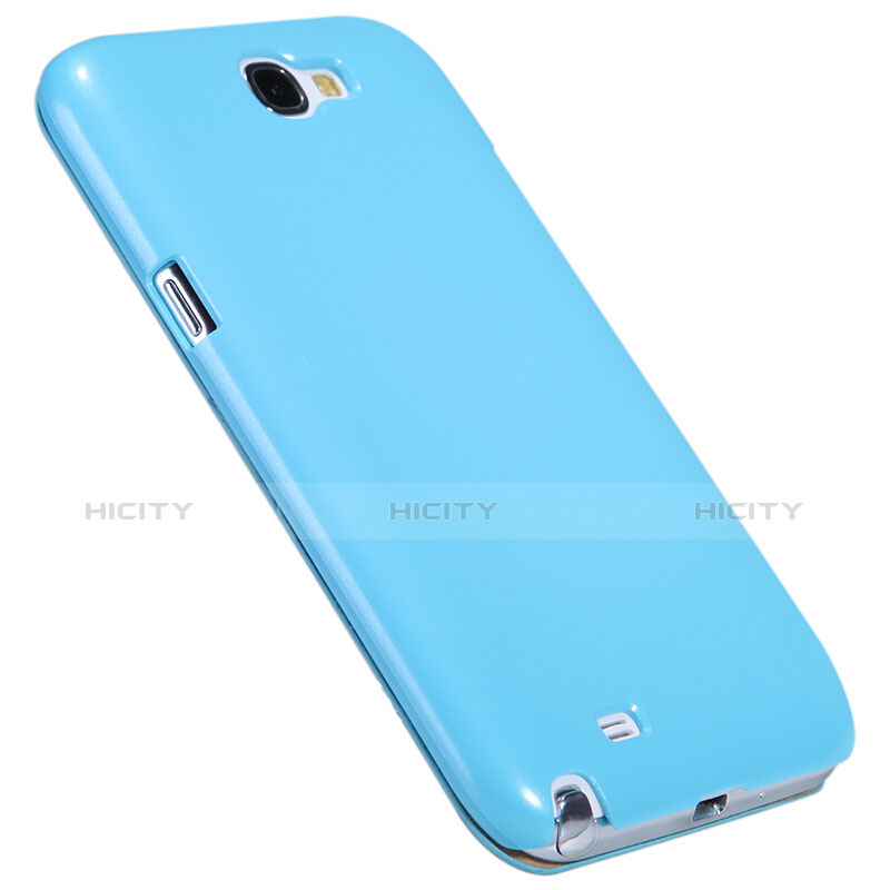 Custodia Portafoglio In Pelle con Supporto per Samsung Galaxy Note 2 N7100 N7105 Cielo Blu