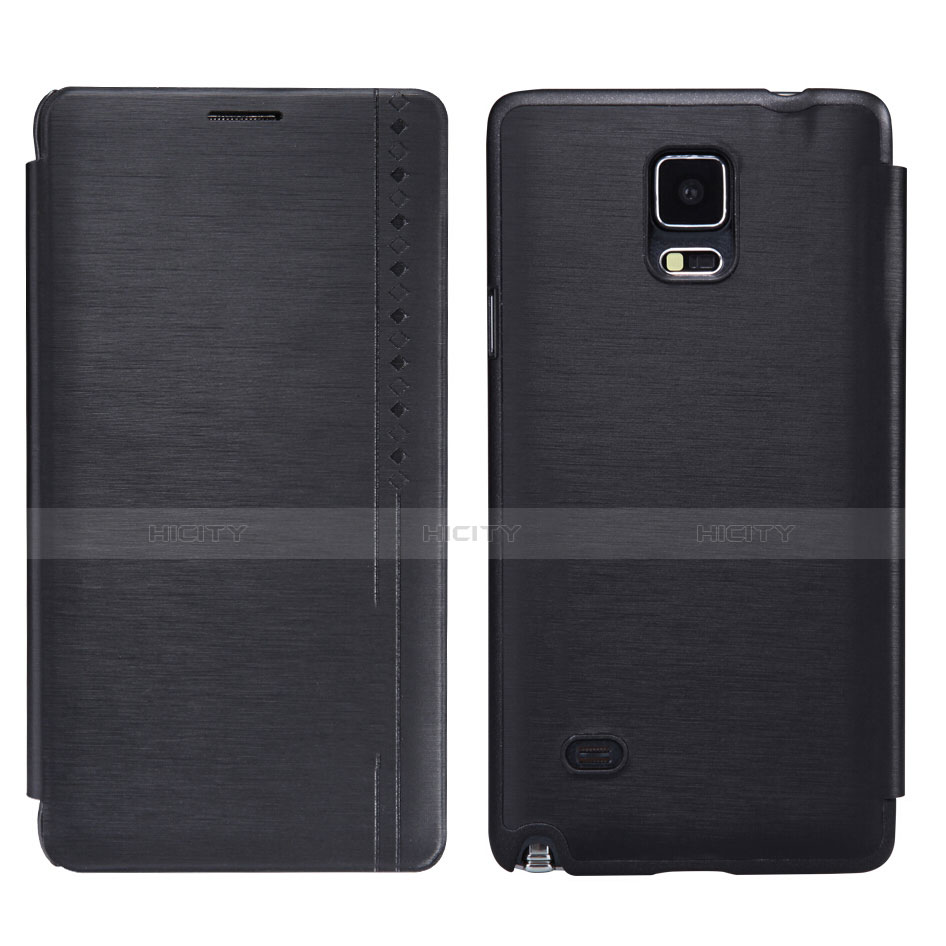 Custodia Portafoglio In Pelle con Supporto per Samsung Galaxy Note 4 Duos N9100 Dual SIM Nero