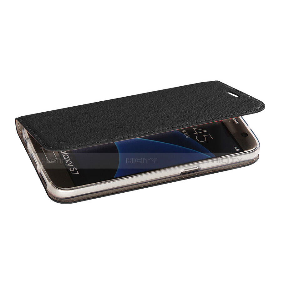 Custodia Portafoglio In Pelle con Supporto per Samsung Galaxy S7 G930F G930FD Nero
