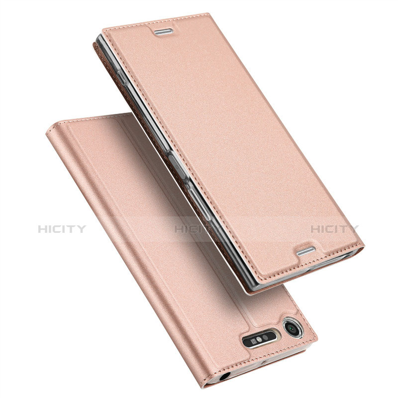 Custodia Portafoglio In Pelle con Supporto per Sony Xperia XZ1 Compact Oro Rosa