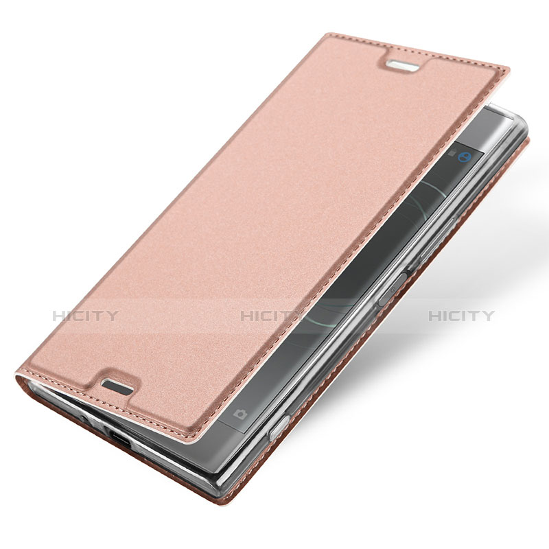 Custodia Portafoglio In Pelle con Supporto per Sony Xperia XZ1 Compact Oro Rosa