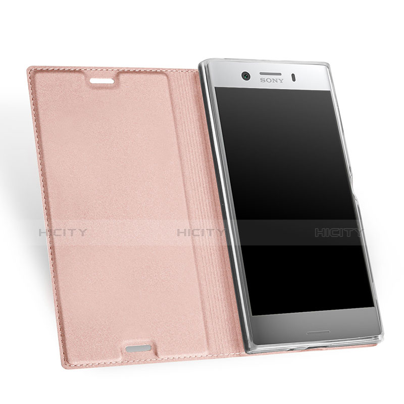 Custodia Portafoglio In Pelle con Supporto per Sony Xperia XZ1 Compact Oro Rosa
