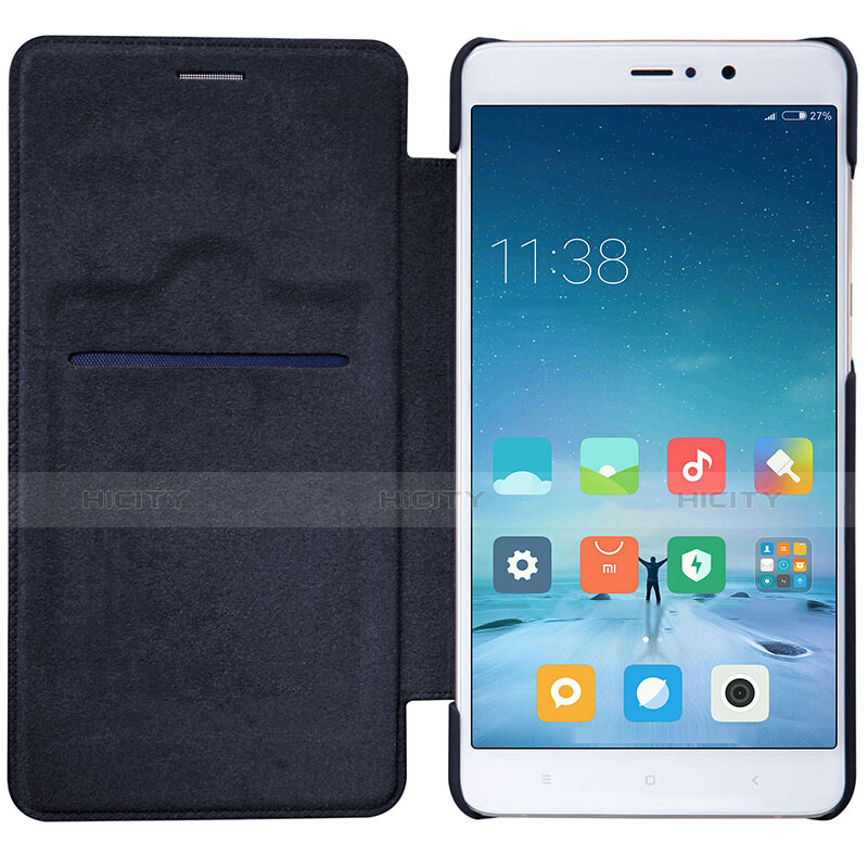 Custodia Portafoglio In Pelle con Supporto per Xiaomi Mi 5S Plus Nero