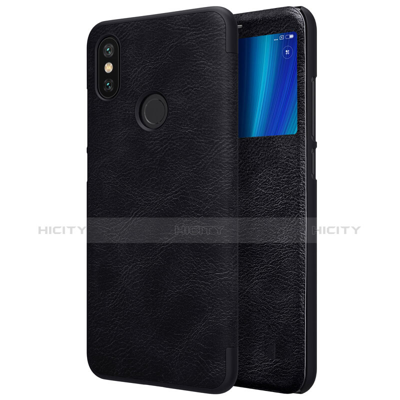 Custodia Portafoglio In Pelle con Supporto per Xiaomi Mi A2 Nero