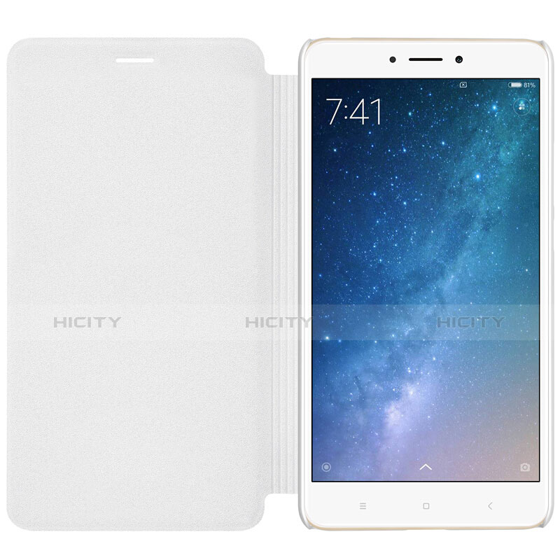 Custodia Portafoglio In Pelle con Supporto per Xiaomi Mi Max 2 Bianco