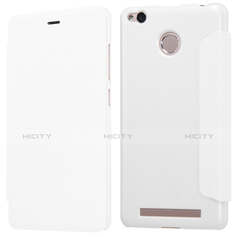 Custodia Portafoglio In Pelle con Supporto per Xiaomi Redmi 3 High Edition Bianco