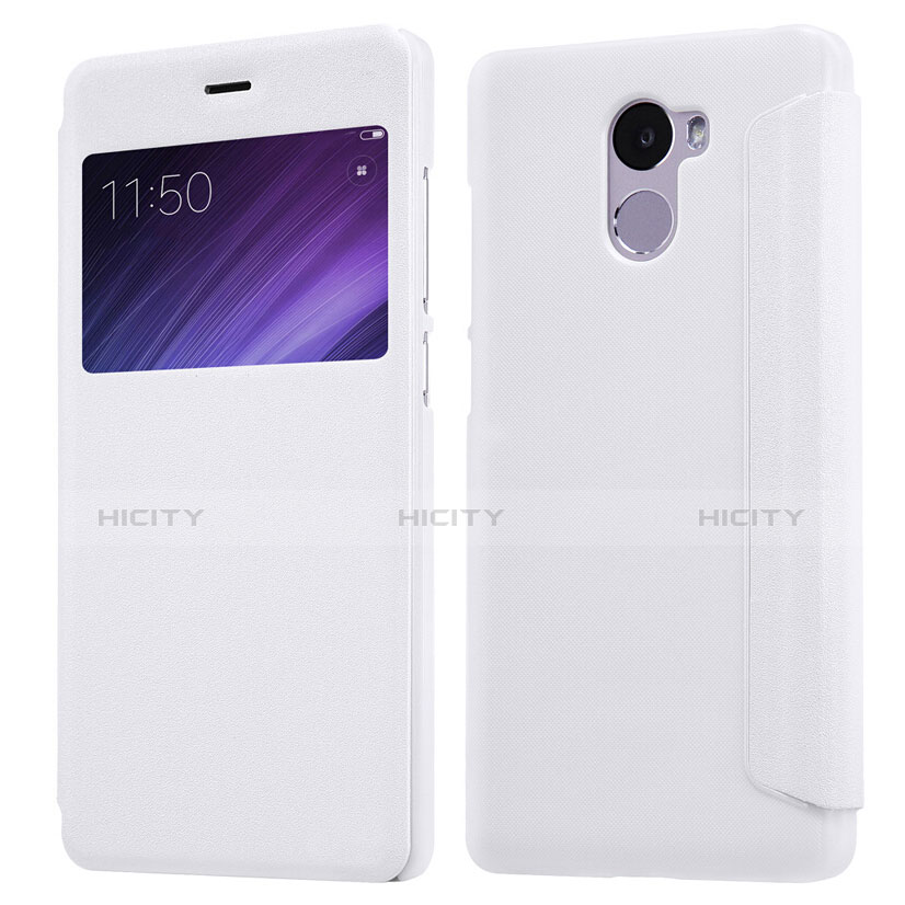 Custodia Portafoglio In Pelle con Supporto per Xiaomi Redmi 4 Standard Edition Bianco