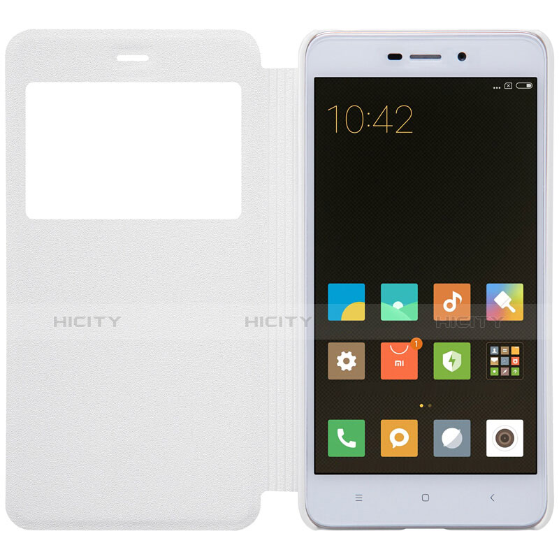 Custodia Portafoglio In Pelle con Supporto per Xiaomi Redmi 4A Bianco