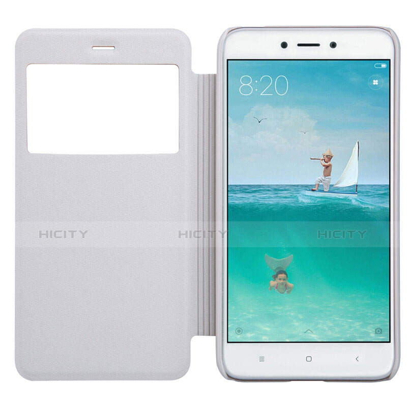 Custodia Portafoglio In Pelle con Supporto per Xiaomi Redmi 4X Bianco