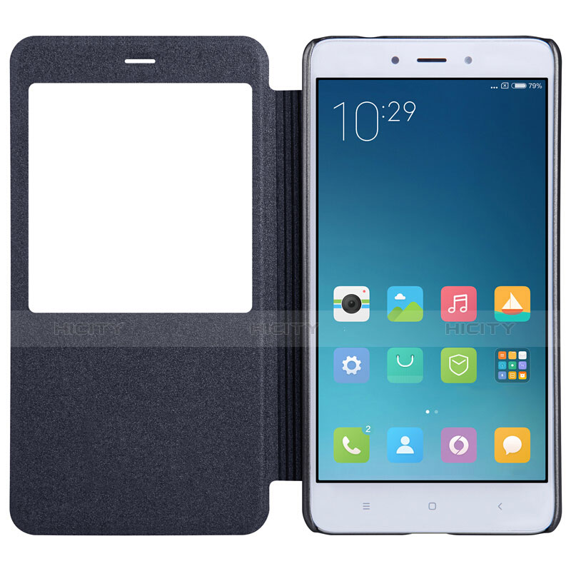 Custodia Portafoglio In Pelle con Supporto per Xiaomi Redmi Note 4 Nero
