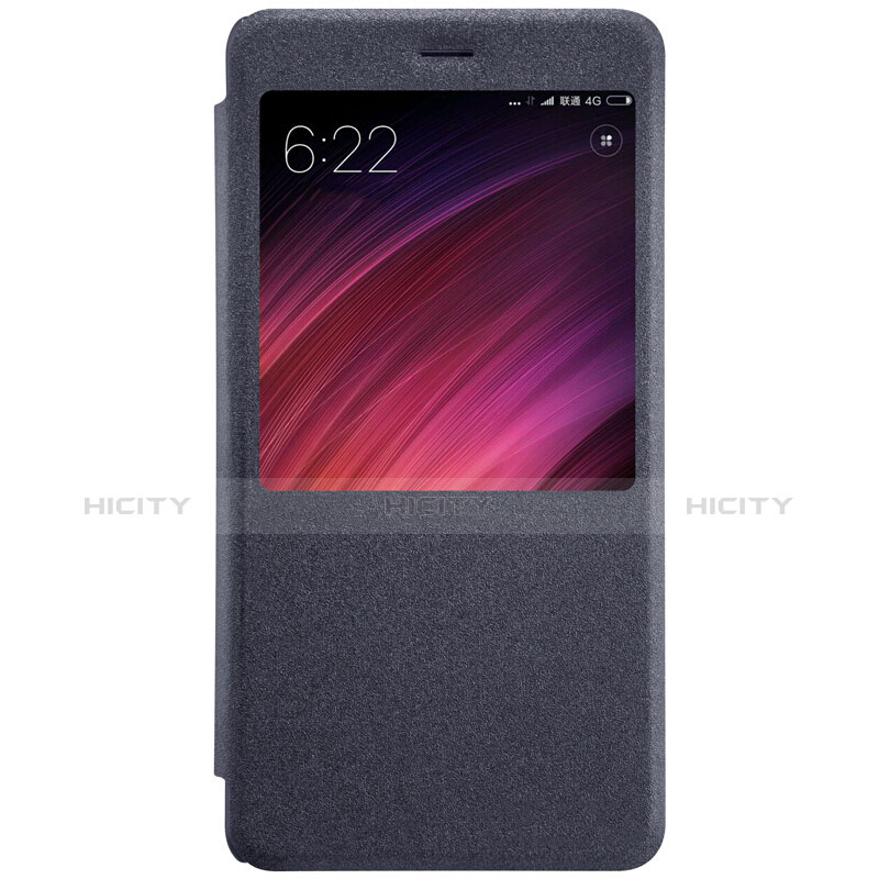 Custodia Portafoglio In Pelle con Supporto per Xiaomi Redmi Note 4 Standard Edition Nero