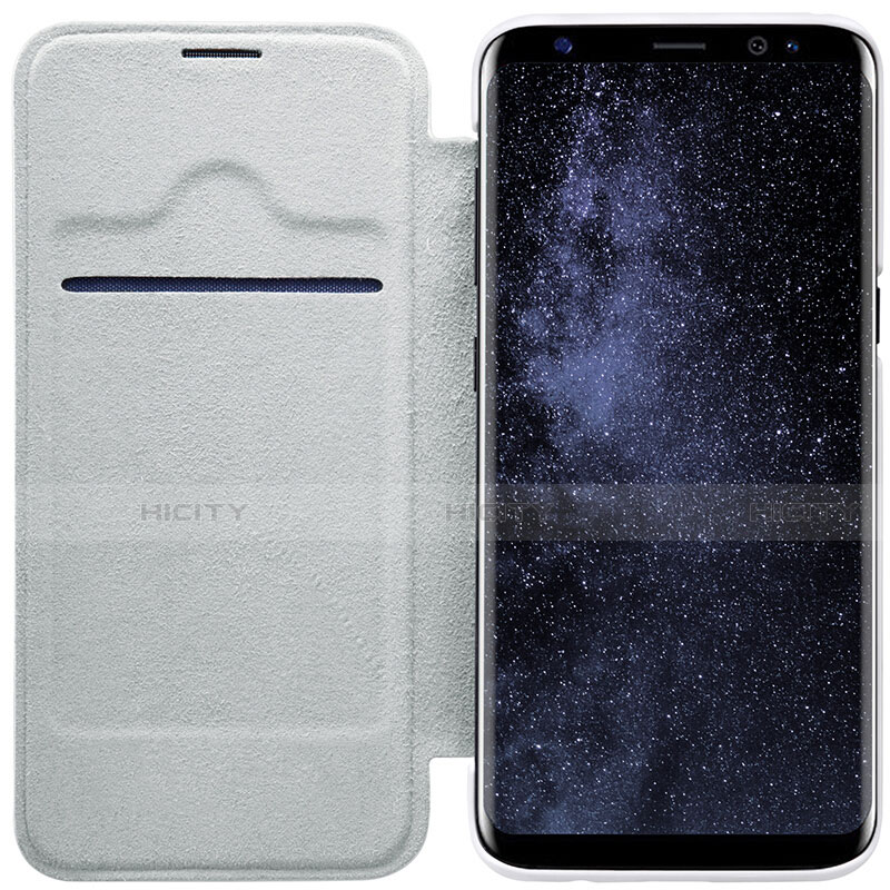 Custodia Portafoglio In Pelle con Supporto S01 per Samsung Galaxy S8 Bianco