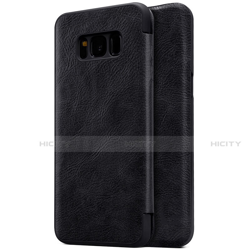 Custodia Portafoglio In Pelle con Supporto S01 per Samsung Galaxy S8 Nero