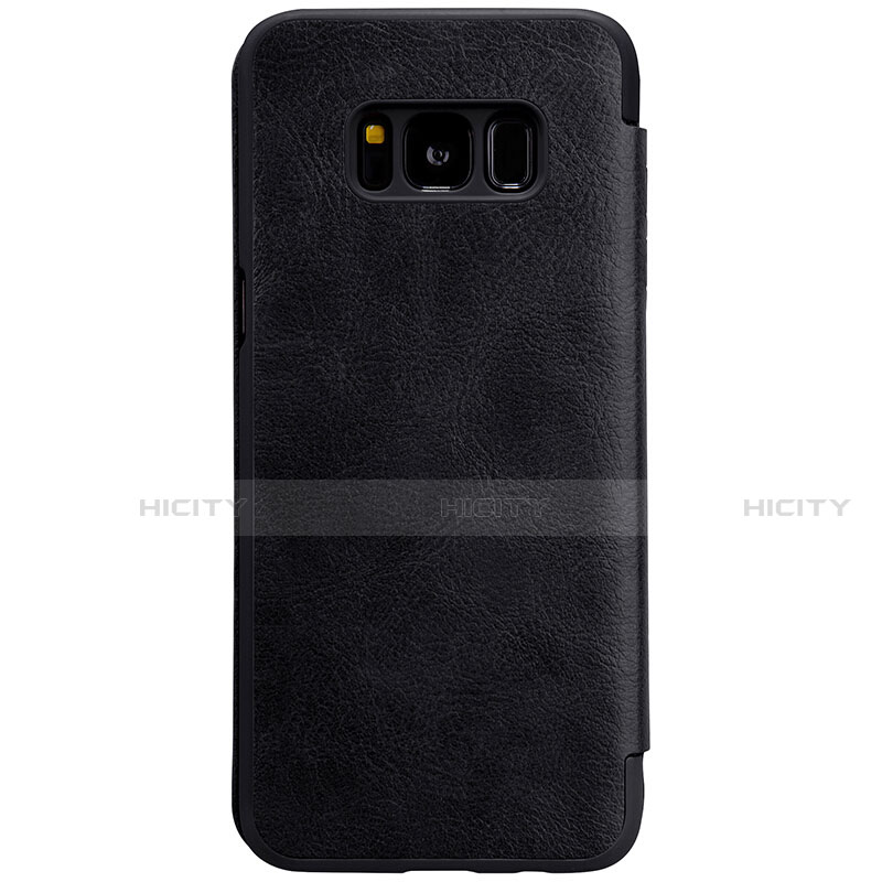 Custodia Portafoglio In Pelle con Supporto S01 per Samsung Galaxy S8 Nero