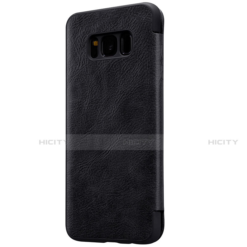 Custodia Portafoglio In Pelle con Supporto S01 per Samsung Galaxy S8 Nero