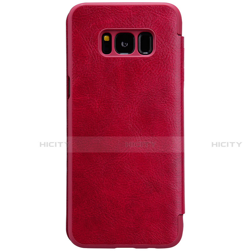 Custodia Portafoglio In Pelle con Supporto S01 per Samsung Galaxy S8 Plus Rosso