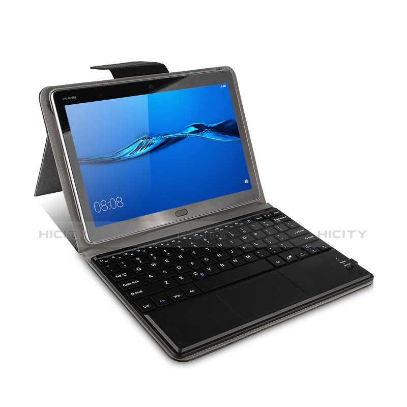 Custodia Portafoglio In Pelle con Tastiera per Huawei MediaPad M3 Lite 10.1 BAH-W09 Nero