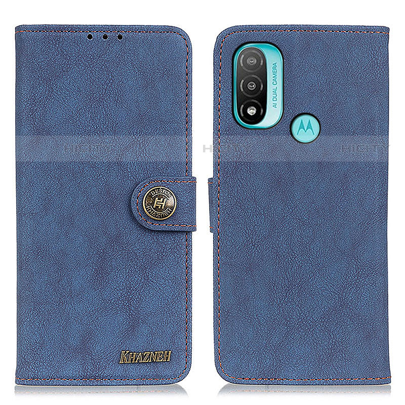 Custodia Portafoglio In Pelle Cover con Supporto A01D per Motorola Moto E20 Blu