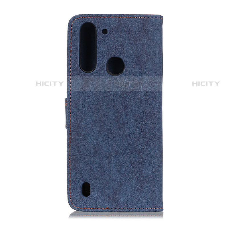 Custodia Portafoglio In Pelle Cover con Supporto A01D per Motorola Moto One Fusion Blu