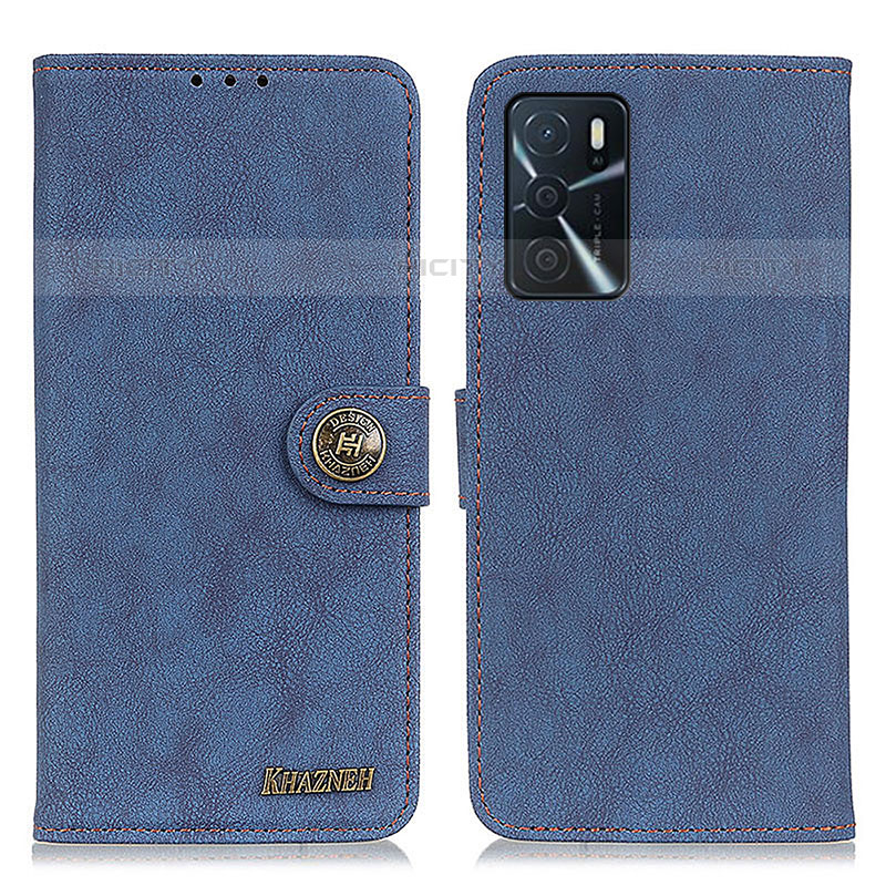 Custodia Portafoglio In Pelle Cover con Supporto A01D per Oppo A16s Blu