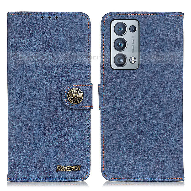 Custodia Portafoglio In Pelle Cover con Supporto A01D per Oppo Reno6 Pro 5G Blu