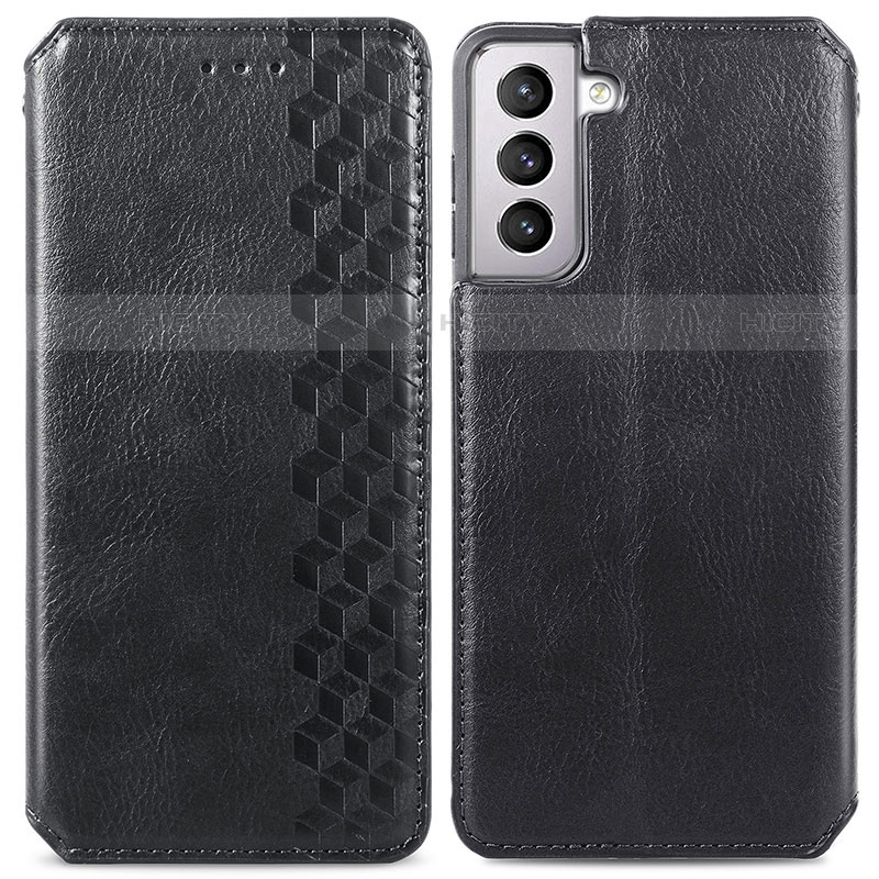 Custodia Portafoglio In Pelle Cover con Supporto A01D per Samsung Galaxy S21 5G Nero