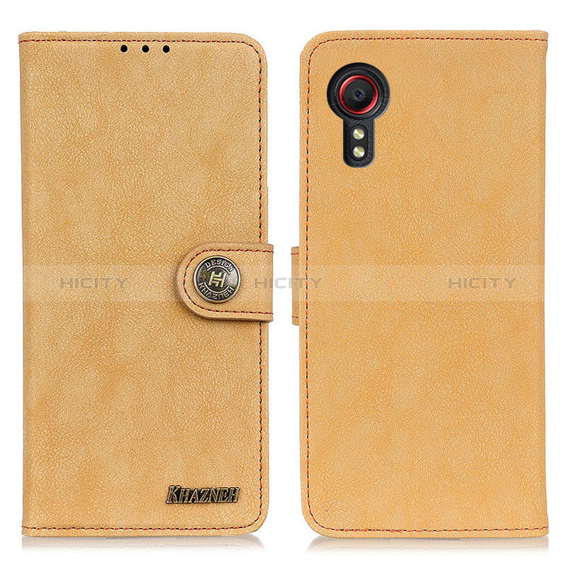 Custodia Portafoglio In Pelle Cover con Supporto A01D per Samsung Galaxy XCover 5 SM-G525F Oro