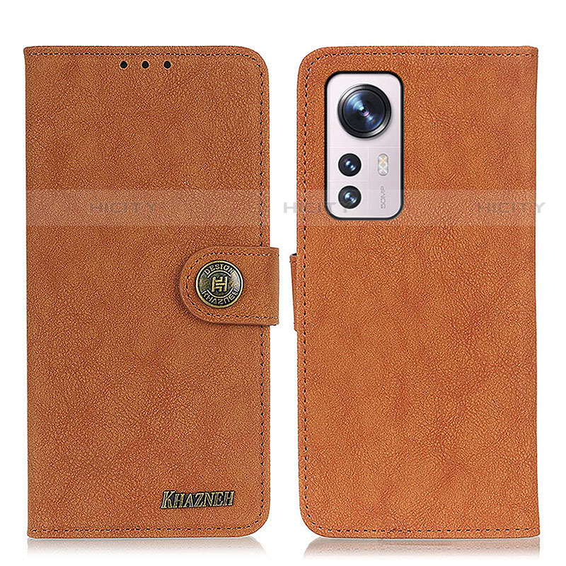 Custodia Portafoglio In Pelle Cover con Supporto A01D per Xiaomi Mi 12 Pro 5G Marrone