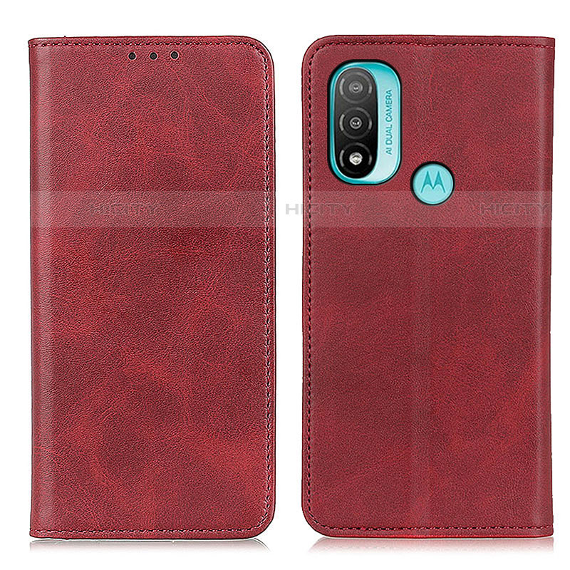 Custodia Portafoglio In Pelle Cover con Supporto A02D per Motorola Moto E20 Rosso