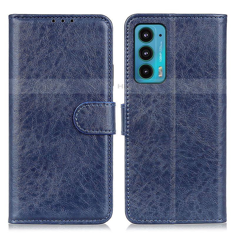 Custodia Portafoglio In Pelle Cover con Supporto A02D per Motorola Moto Edge Lite 5G Blu