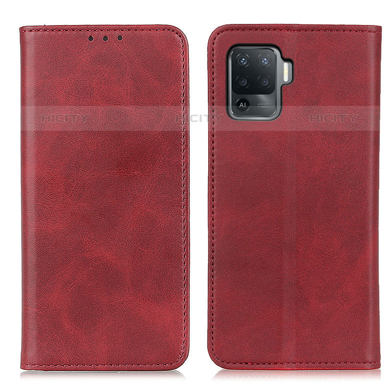 Custodia Portafoglio In Pelle Cover con Supporto A02D per Oppo A94 4G Rosso