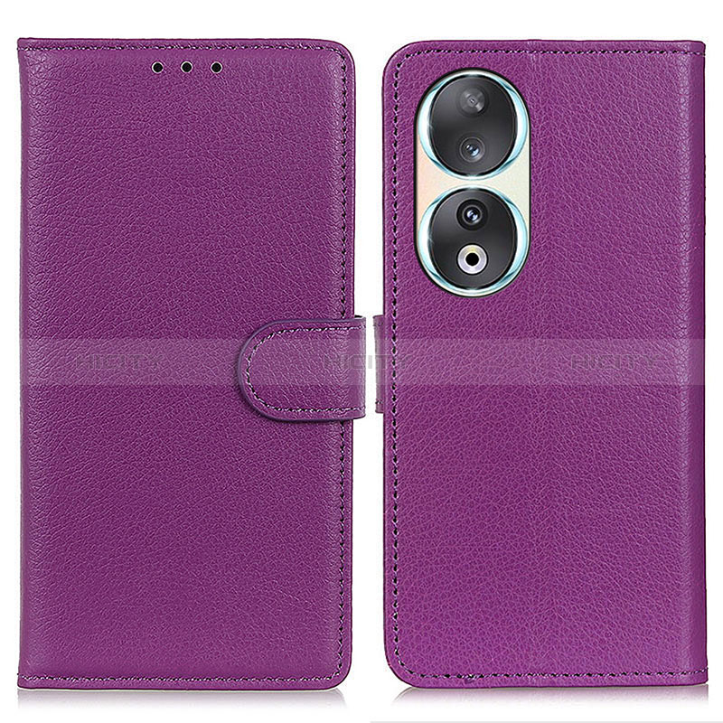 Custodia Portafoglio In Pelle Cover con Supporto A03D per Huawei Honor 90 5G Viola