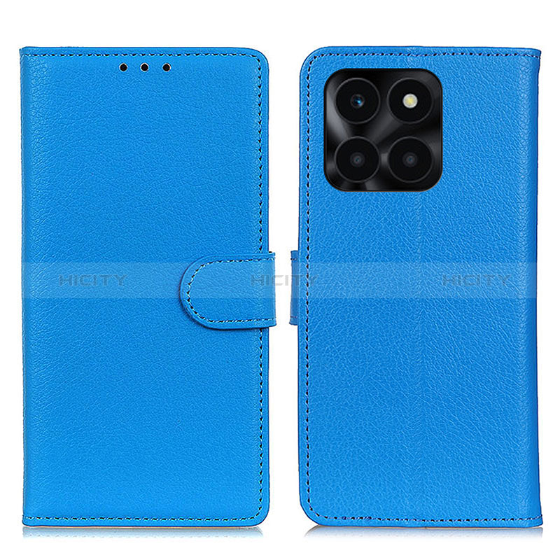 Custodia Portafoglio In Pelle Cover con Supporto A03D per Huawei Honor X6a Cielo Blu