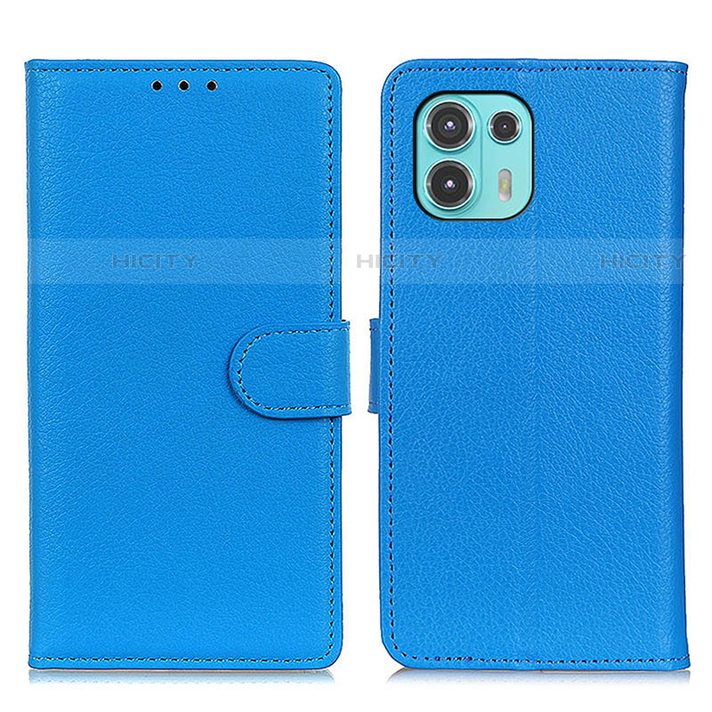 Custodia Portafoglio In Pelle Cover con Supporto A03D per Motorola Moto Edge 20 Lite 5G Cielo Blu