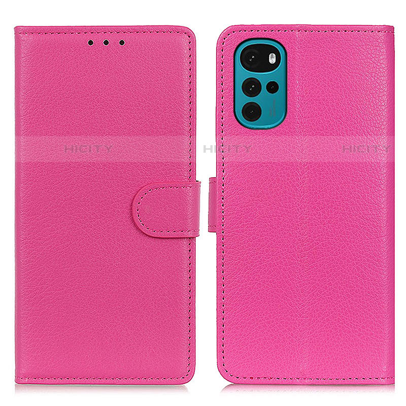 Custodia Portafoglio In Pelle Cover con Supporto A03D per Motorola Moto G22 Rosa Caldo