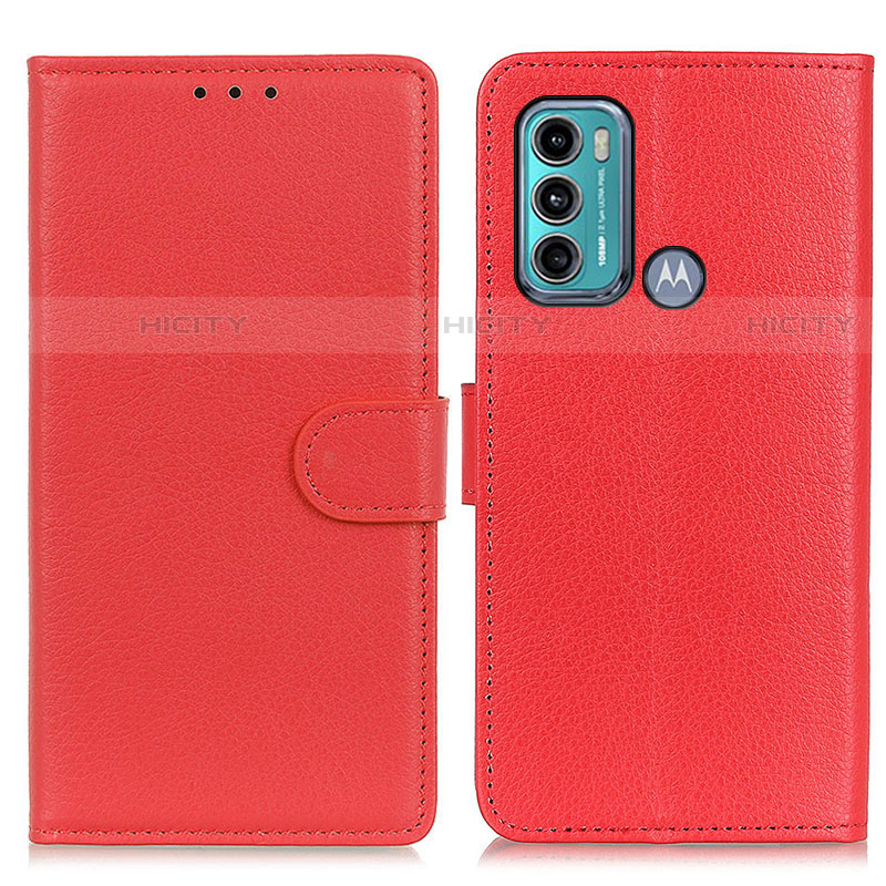 Custodia Portafoglio In Pelle Cover con Supporto A03D per Motorola Moto G40 Fusion Rosso