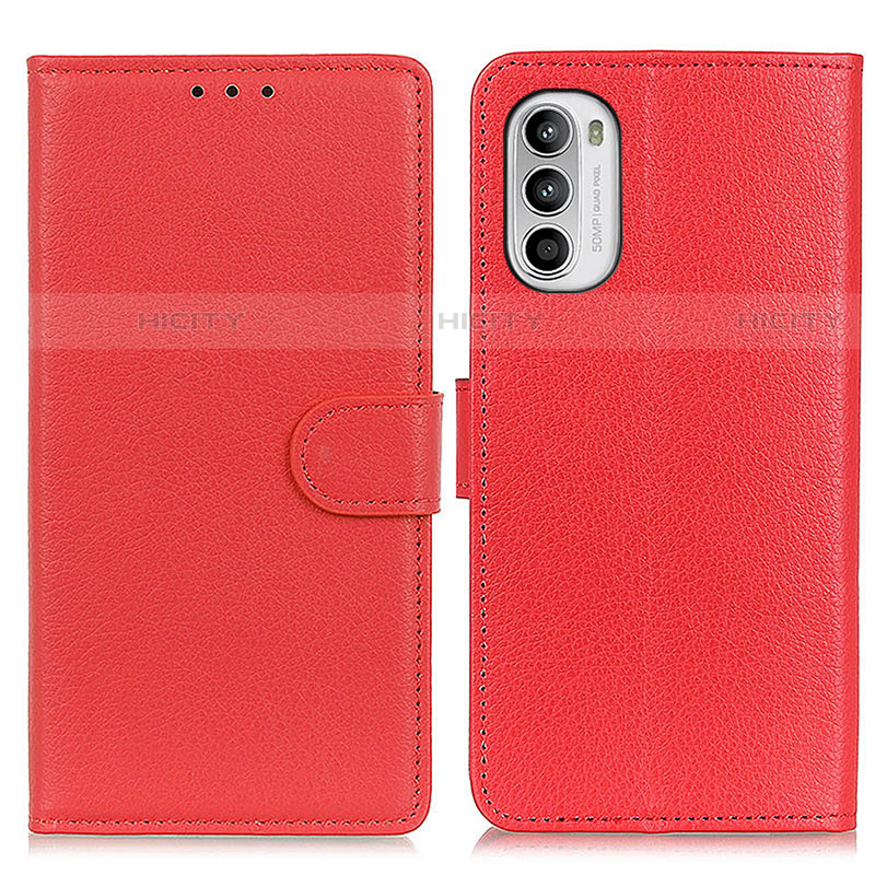 Custodia Portafoglio In Pelle Cover con Supporto A03D per Motorola MOTO G52 Rosso
