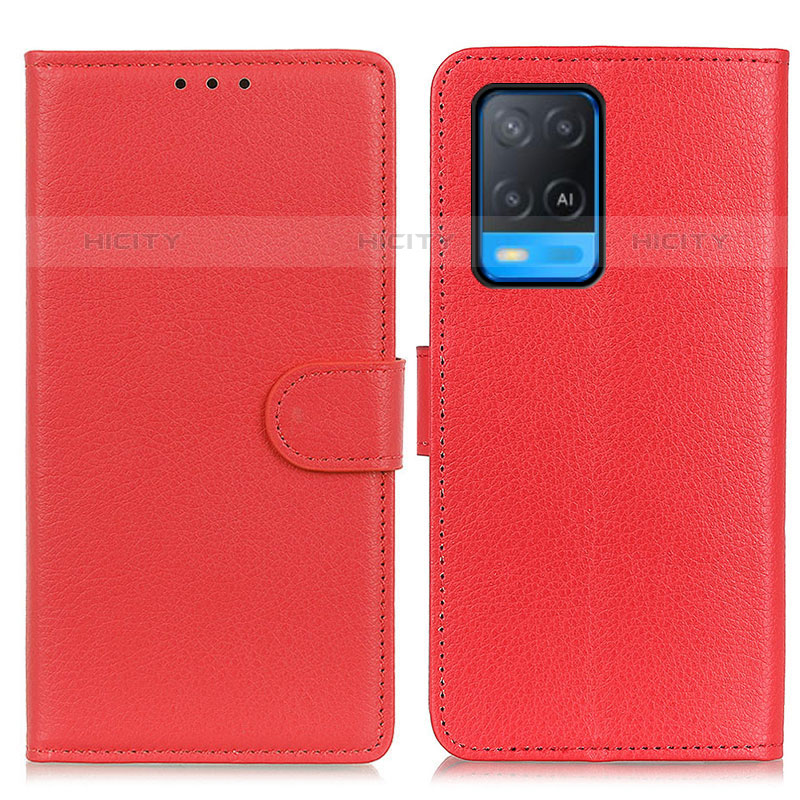 Custodia Portafoglio In Pelle Cover con Supporto A03D per Oppo A54 4G Rosso