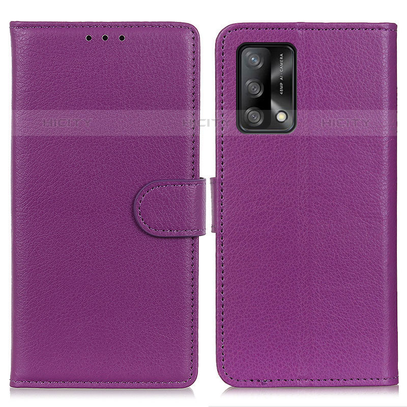 Custodia Portafoglio In Pelle Cover con Supporto A03D per Oppo A74 4G Viola