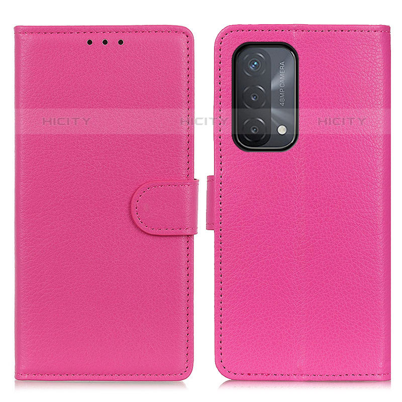 Custodia Portafoglio In Pelle Cover con Supporto A03D per Oppo A93 5G Rosa Caldo