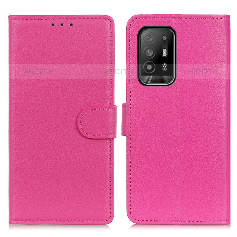 Custodia Portafoglio In Pelle Cover con Supporto A03D per Oppo A95 5G Rosa Caldo