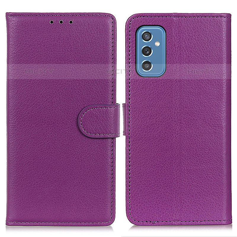 Custodia Portafoglio In Pelle Cover con Supporto A03D per Samsung Galaxy M52 5G Viola