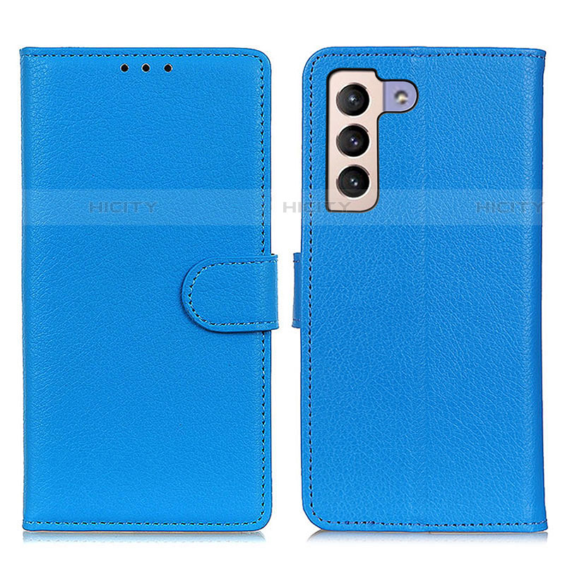 Custodia Portafoglio In Pelle Cover con Supporto A03D per Samsung Galaxy S21 FE 5G Cielo Blu