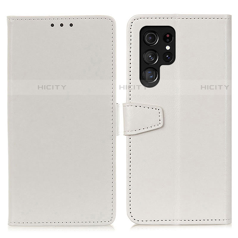 Custodia Portafoglio In Pelle Cover con Supporto A03D per Samsung Galaxy S21 Ultra 5G Bianco