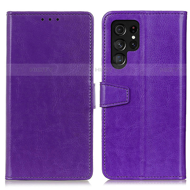 Custodia Portafoglio In Pelle Cover con Supporto A03D per Samsung Galaxy S21 Ultra 5G Viola