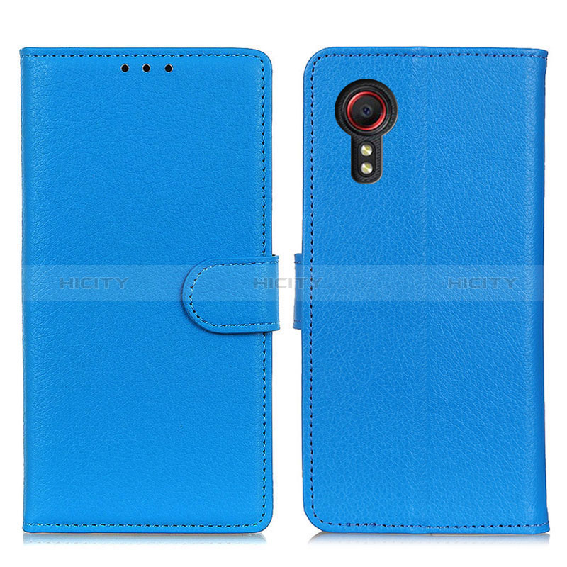 Custodia Portafoglio In Pelle Cover con Supporto A03D per Samsung Galaxy XCover 5 SM-G525F Cielo Blu